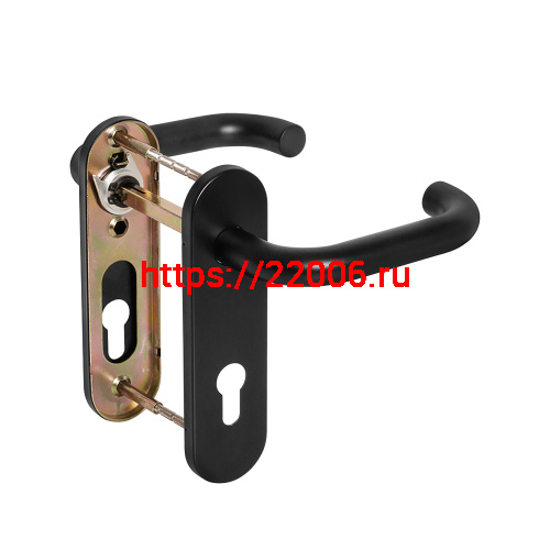 Ручка Fuaro (Фуаро) дверная FP.DH72.0433 SS 201 BLACK с пружиной, нержавейка 201, черный, квадрат 9x140 мм