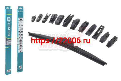 Щётка стеклоочистителя бескаркасная HEMEN 350 мм + 12 адаптеров (HB350)