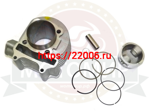 Цилиндр в сборе с поршнем 4-х такт. скутер (150см3) 57,40 мм 157QMJ Динго 150 (НАБОР) фото 3