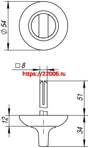 Ручка Fuaro (Фуаро) поворотная BKW8.R.RM54 (BKW8 RM) CP-8 хром фото 3