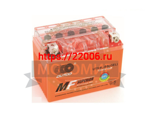 Аккумулятор 12В 20 А/ч  UTX20-BS, OUTDO  (177х88х154) прямая.пол, кислотный (НАБОР)