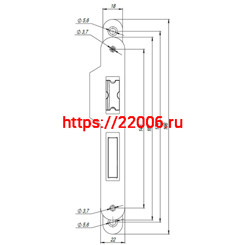 Корпус Armadillo (Армадилло) врезного замка c защёлкой METLH25-50 Box (LH 25-50) AB бронза фото 2