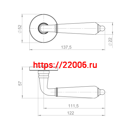 Ручка Ajax (Аякс) раздельная R.JSR51.LUCIA BL-24 черный фото 2