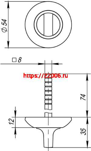 Ручка Fuaro (Фуаро) поворотная BKW8.R.AR54 (BKW8 AR) ABG-6 бронза фото 3