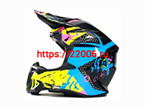 Мотошлем VIRTUE MD-902 Кросс черно-голубой (L)