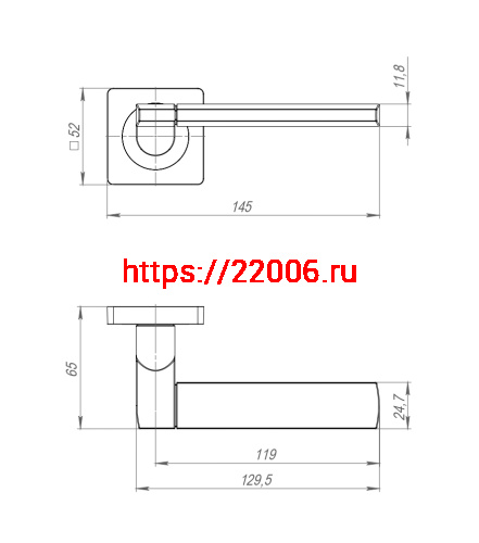 Ручка Ajax (Аякс) раздельная K.JK51.LIFT (LIFT JK) BL-24 черный фото 2
