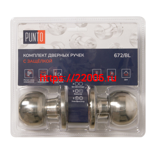 Ручка Punto (Пунто) защелка DK672/BL CP-PS (без фик.) хром
