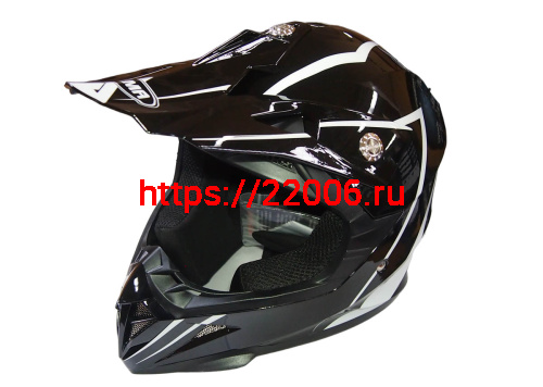 Шлем кроссовый YM-211 "YAMAPA", черно-белый, черно-розовый, размер S детский