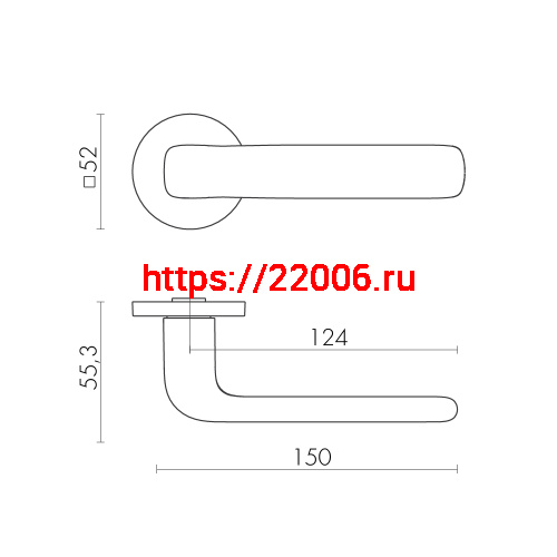 Ручка Fuaro (Фуаро) раздельная R.SLR52.PRIDE GM оружейная сталь фото 3