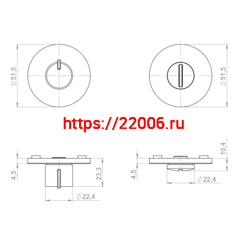 Ручка Armadillo (Армадилло) поворотная BK6.R.YM AC-9 медь фото 3
