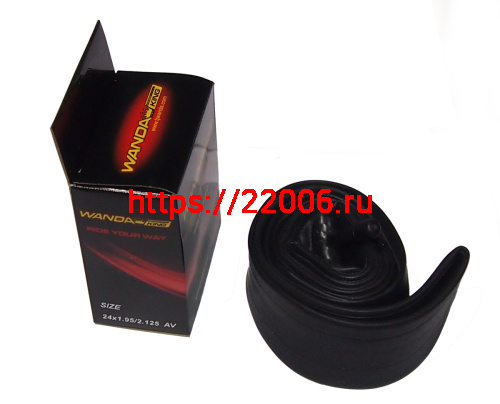 Велокамера 24" х 1.95/2.125 (24х1.75-1.95), бутиловая (фирм. качество), цвет.короб., а/вентиль WANDA