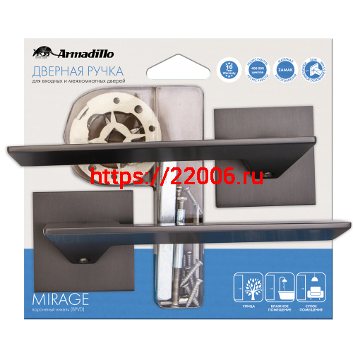 Ручка Armadillo (Армадилло) раздельная MIRAGE USS/HD BPVD-77 Вороненый никель фото 2