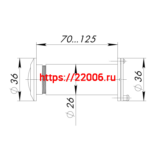 Глазок Ajax (Аякс) дверной, оптика пластик DV-4/70-125 BL черный (кратно коробке 30 шт) фото 2