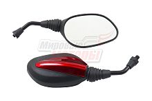 Зеркала (105) пласт. (черные с красной вставкой) (8 мм)