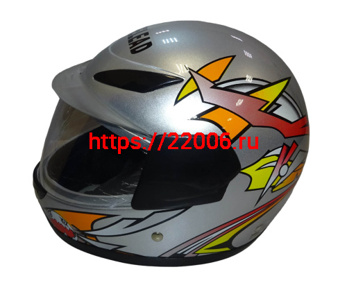 Шлем интеграл "Safelead" HF-908 (619) Детский E05 BLACK, TB-SILVER размер M (16 шт!!) фото 3