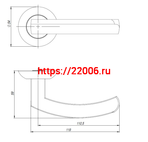 Ручка Ajax (Аякс) раздельная R.JR54.SIGMA (SIGMA JR) ABG-6 зеленая бронза 105мм фото 2