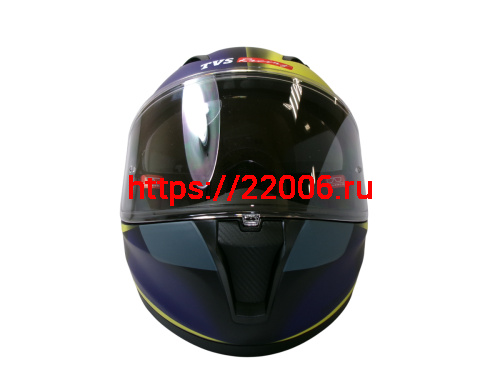 Шлем TVS RACING (Индия) STREET D/V DULL BLACK M.BLUE размер XXL, + пинлок в комплекте, очки фото 6