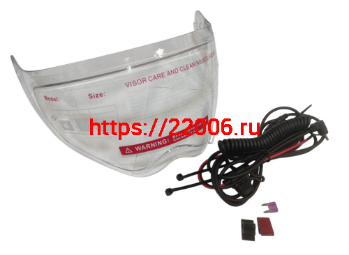 Шлем кроссовый со стеклом (туринг) СНЕГОХОДНЫЙ COBRA EC H331, черный, с ПОДОГРЕВОМ ВИЗОРА, размерXXL фото 5