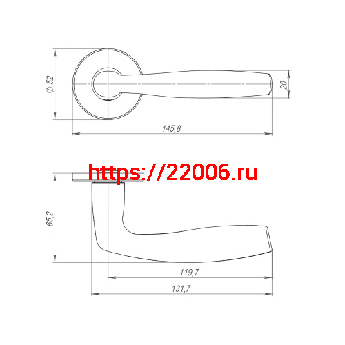 Ручка Punto (Пунто) раздельная R.ARC.R52.FORTUNA SSG-39 сатин.золото фото 2
