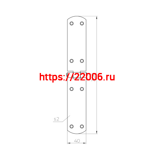 Петля Ajax (Аякс) французская LM/IN300x40x2FR YZN желтый цинк фото 2