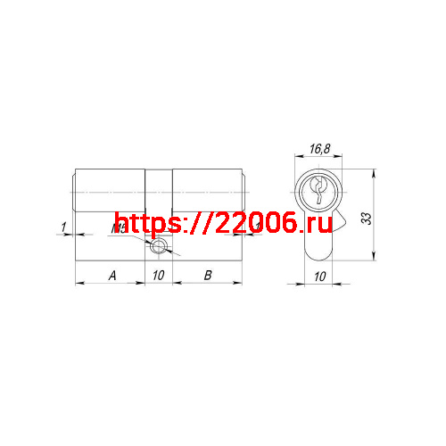 Цилиндровый Ajax (Аякс) механизм (AX100/70) AX1000Key70 (30+10+30)/HD AB бронза 4Key фото 2