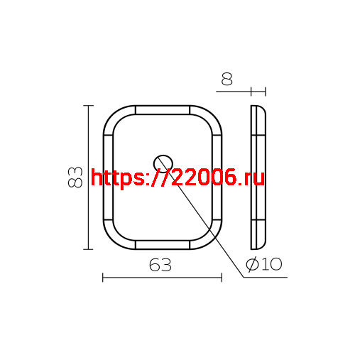 Накладка Fuaro (Фуаро) на шток цилиндра ESC.O.XL/K.486 (ESC 486-O SQ XL) CP хром (1шт.) фото 3