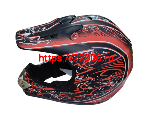 Шлем кроссовый KIRIN QL-128, оранж, красный, черный, оранж-черн, размер S фото 2