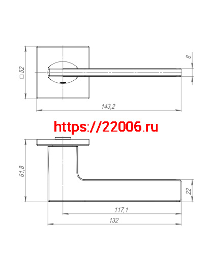 Ручка Punto (Пунто) раздельная K.ARC.Q52.MAIN CP-8 хром ТРОСИК фото 4