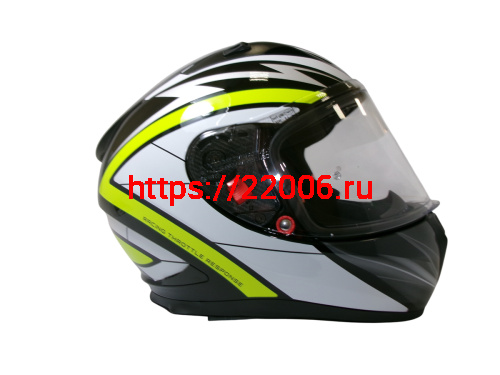 Шлем TVS RACING (Индия) STREET D/V BLACK YELLOW размер L, + пинлок в комплекте, очки фото 4