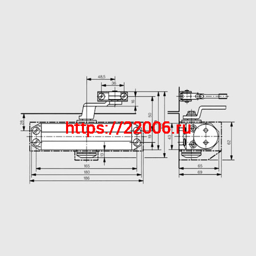 Доводчик Dorma (Дорма) дверной TS 77 EN3, с рычажной тягой, коричневый фото 2