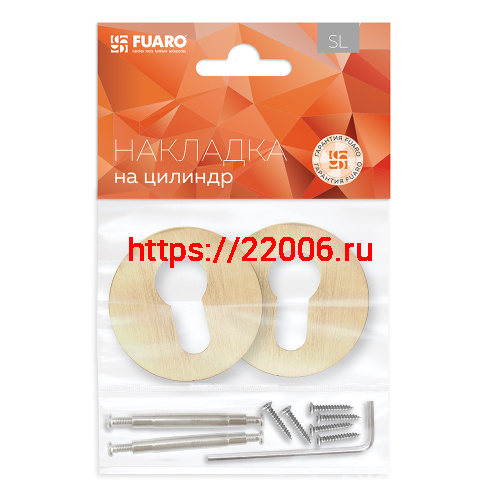 Накладка Fuaro (Фуаро) на цилиндр ET.R.SLR52 SSG-39 сатинированное золото фото 2