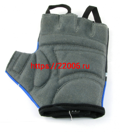 _Перчатки вело мужские, цвет черный с синим (F1), размер L