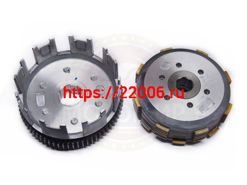 Барабан сцепления CB250 см3 Zongshen ZS 172FMM в сборе (8 паз+8 полуп.) 6 болт 7 диск 70T(100202857) фото 3