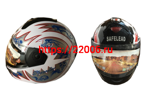 Шлем интеграл "Safelead" HF-110 NEW белый, черный размер S фото 3