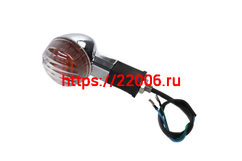Боковой фонарь (BF-06) "Байкер" хром большой КОРОТКИЙ (белый) (пласт)