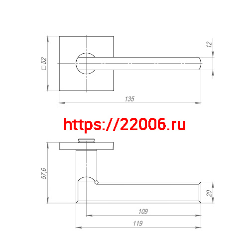 Ручка Ajax (Аякс) раздельная K.JS51.APOLO SN-3 матовый никель фото 2