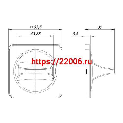 Ручка Fuaro (Фуаро) поворотная BKW8x75.K.MSC62 BL-24 черный ПЛАСТИК фото 2
