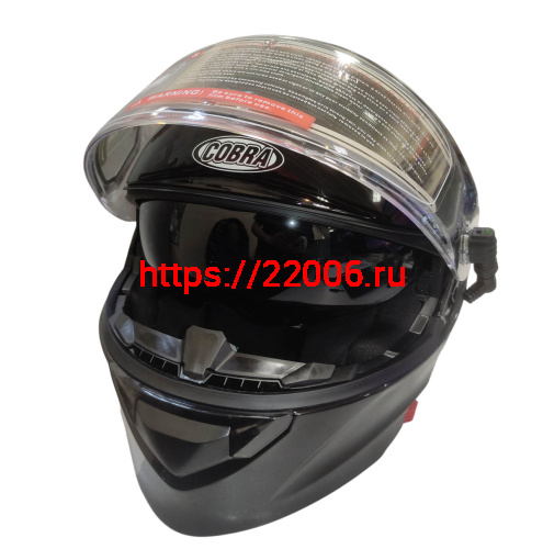 Шлем модуляр COBRA EC H271, черный глянцевый СНЕГОХОДНЫЙ, размер XL фото 2