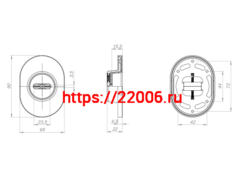 Накладка Fuaro (Фуаро) на сувальдный замок ESC.S-auto.RLR/U/R.477 GR-23 графит (1шт.) фото 3