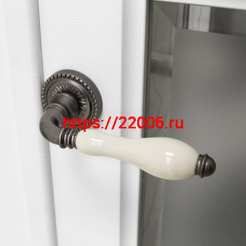 Ручка Armadillo (Армадилло) раздельная R.CL55.Silvia (Silvia CL1) AS/LWP-109 античное серебро/беж.фарфор фото 3