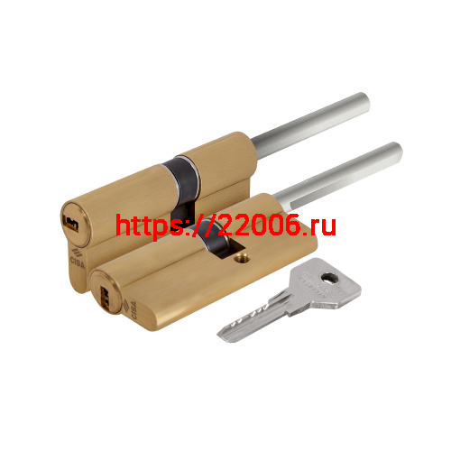 Цилиндровый механизм Cisa (Чиза) под вертушку (дл. шток) ASIX OE307-12.00 (70 мм/35+10+25), ЛАТУНЬ