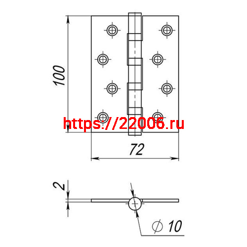 Петля Ajax (Аякс) универсальная IN4000U BL (4B/P 100x70x2) черный ПАКЕТ фото 3