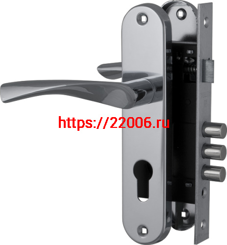 Замок цилиндровый Fuaro (Фуаро) с в комплекте с ручкой LOCKSET.1511W/B (SET F1511W/B) CP хром