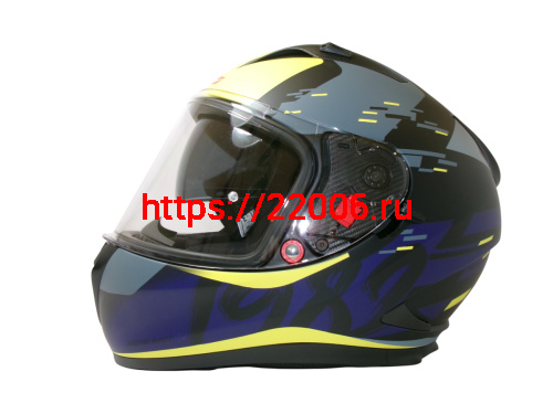 Шлем TVS RACING (Индия) STREET D/V DULL BLACK M.BLUE размер M, + пинлок в комплекте, очки фото 2