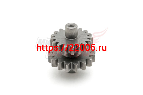 Вал промежуточный привода электростартера (двойной) (17/16 зубов, для электр-ров на 11 шлицев) 157FMI(125cc)-167FMM(250cc)