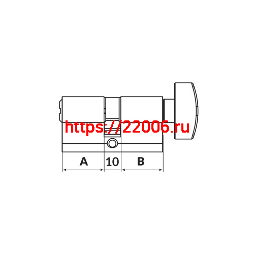 Цилиндровый Punto (Пунто) механизм MaxPro7002Knob52mm(21+10+21) SSC сатин.хром 7key с вертушкой фото 3
