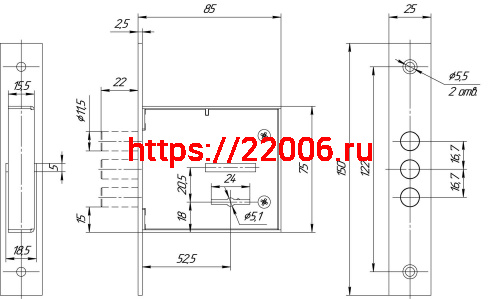 Замок Mettem (Меттэм) врезной сувальдный ЗВ8 852.0.0, 3 кл. фото 2