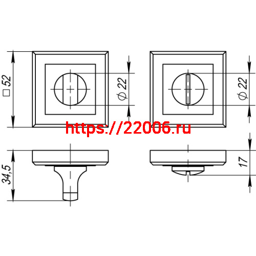 Ручка Punto (Пунто) поворотная BK6.K.QL52 (BK6 QL) GR/CP-23 графит/хром фото 3