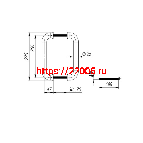 Ручка-скоба Fuaro (Фуаро) PULL.PH25/200.21 INOX 201 (PH-21-25/200-INOX) фото 2
