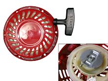 Стартер LIFAN 168F (GX 160) в сборе, ПЛОСКАЯ металлическая собачка (YT-GP-000225)